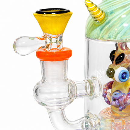 Dreamhorn Cyclops Lavender Fairy Perc 14mm Glass Bong  - Made in USA - 11 Inch