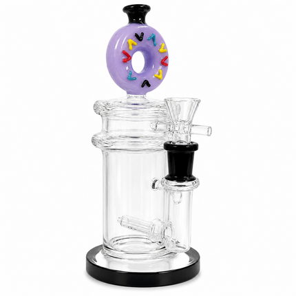 Lavender Donut Diffuser Percolator Glass Water Pipe 14mm Bowl 8.5 inches