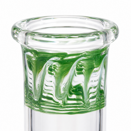 Emerald Ripple Green 10-Inch Ice Catcher Glass Water Pipe with Bowl