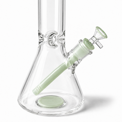 Milky Green Thick Glass Beaker Water Pipe Ice Catcher 14mm Bowl 10 inch