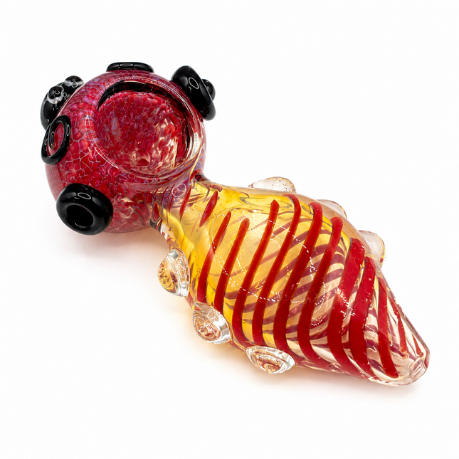 Octopus Invasion Scarlet Rib Cage High Quality Glass Hand Pipe 4.5 Inch