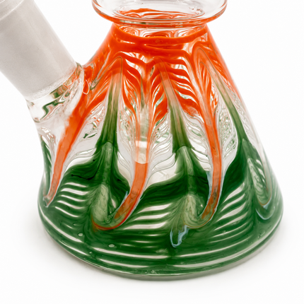 Green Citrus Swirl 14mm Mini Beaker Glass Water Pipe Straight Neck