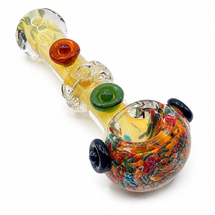 Alternate full product angle emphasizing the spoon shape, colorful bowl artwork, and raised marble details