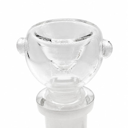 Clear 14mm glass bowl shown separately on a white background