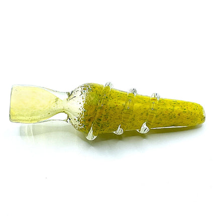 Horizontal side profile emphasizing the slim form, clear mouthpiece, and subtle raised grip details along the body.
