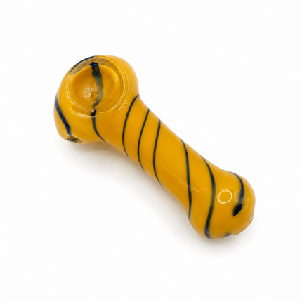 yellow-striped-glass-spoon-pipe-white-background